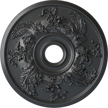 Ekena Millwork Acanthus Twist Ceiling Medallion (Canopies up to 8 3/8"), 23 5/8"OD x 4 5/8"ID x 1 7/8"P, Pewter CM23ACPES